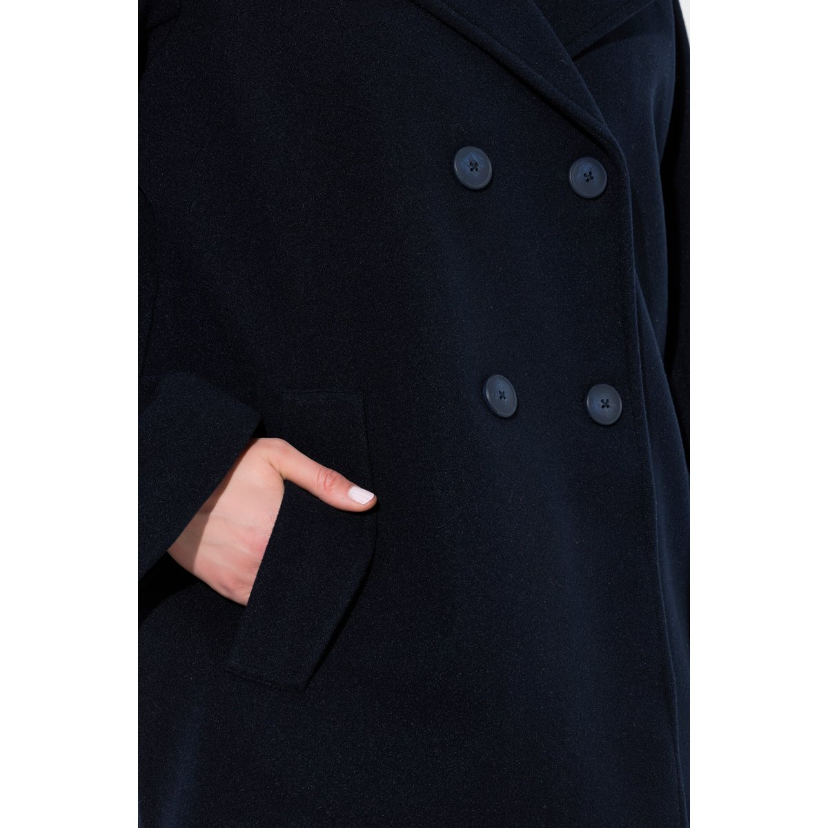 Caban oversize, col à revers marine, ULLA POPKEN