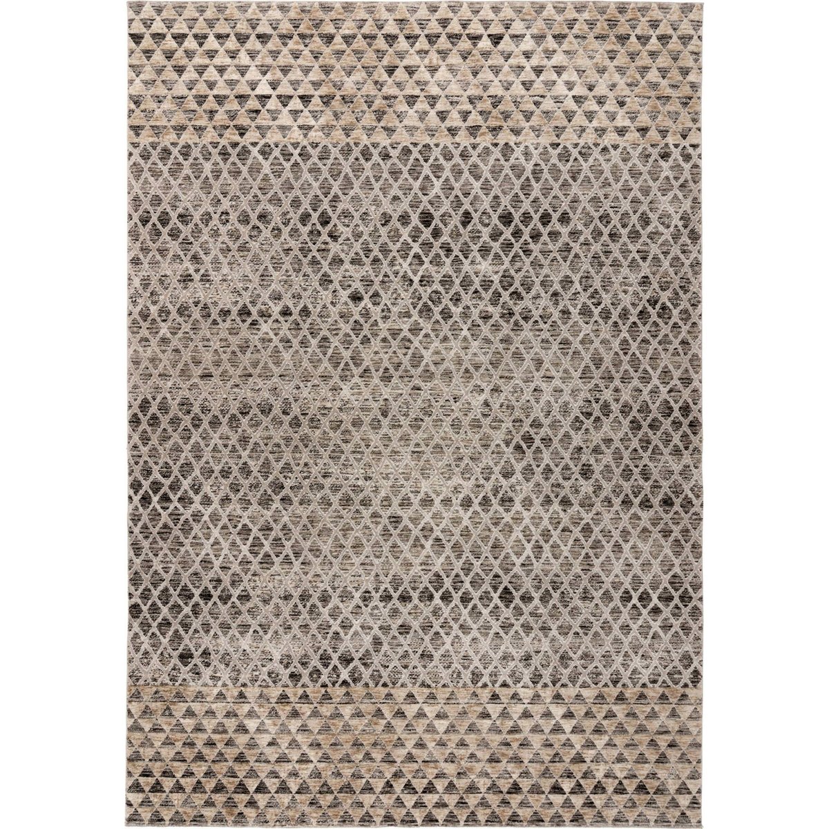 Tapis rectangulaire effet 3d, Amora gris clair chiné sable et anthracite, ARTE ESPINA