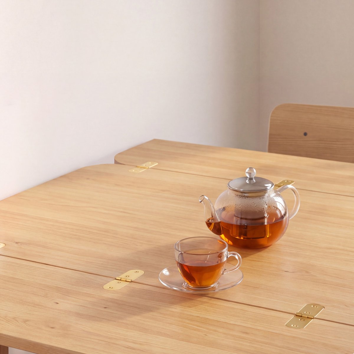 Table à manger extensible 2 à 4 personnes en bois 120x45-90cm- SHELDON bois clair, DRAWER