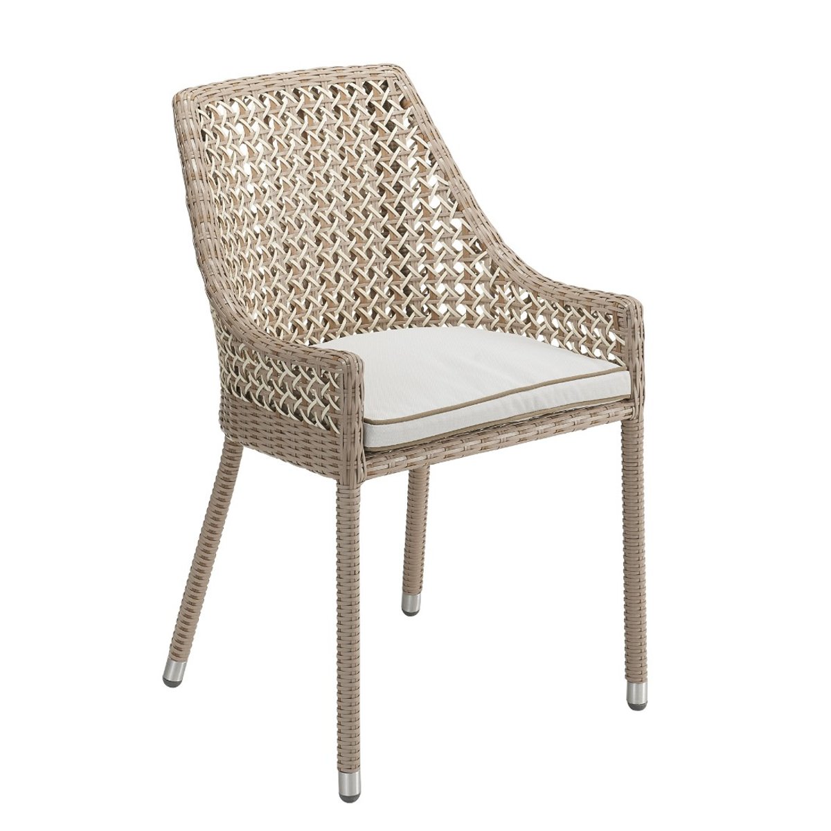 Fauteuil de table tressé en résine SAO PAULO imiation rotin, KOK