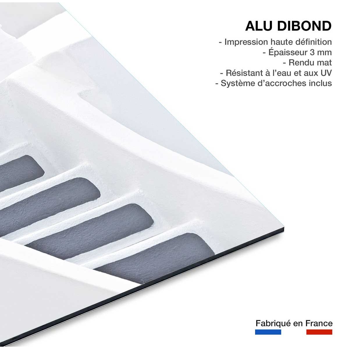 Tableau escalier blanc paros tableau alu dibond, HEXOA