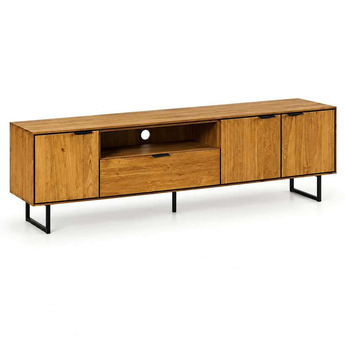 Banc tv en bois de teck recyclé DEPOK bois naturel, PIER IMPORT