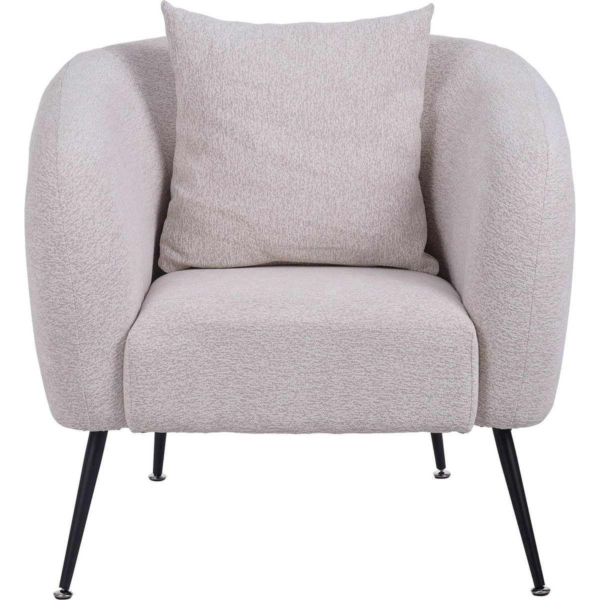Fauteuil lounge en chenille collection INGLEDE beige clair et noir, RECOLLECTION