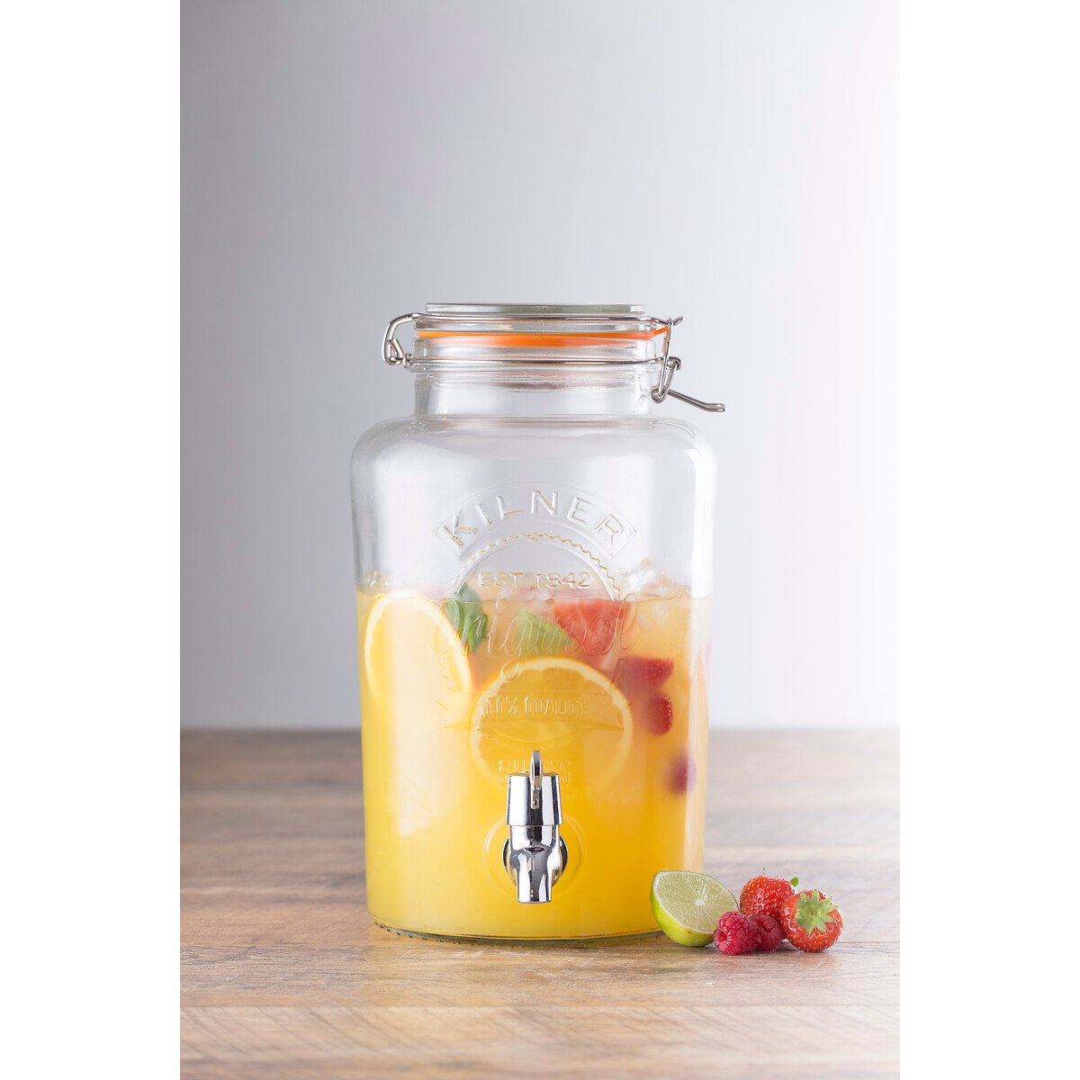 8L Kilner Clip Top Round Drinks Dispenser glass, KILNER