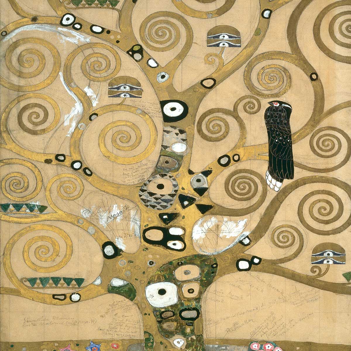 Tableau célèbre L'arbre de vie par Gustav Klimt tableau alu dibond, HEXOA