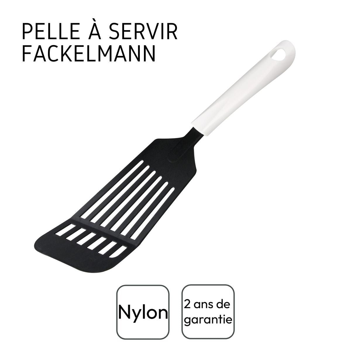 Ensemble de 2 Spatules de cuisine ajourée ARCADALINA blanc|noir, FACKELMANN