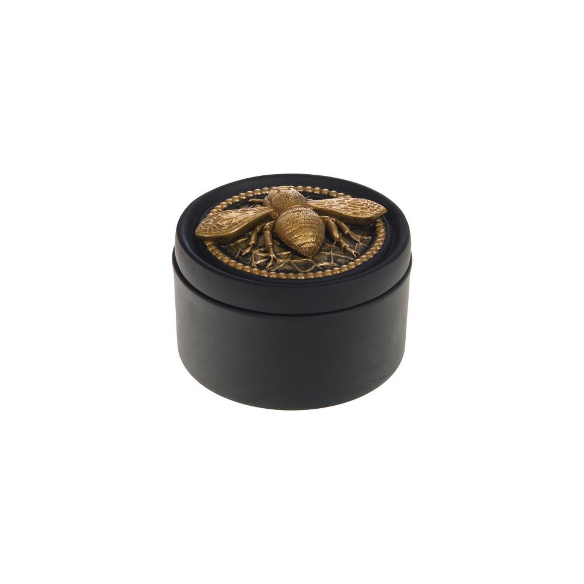 Boite abeille en résine  et dorée Ø12 cm noir, AMADEUS