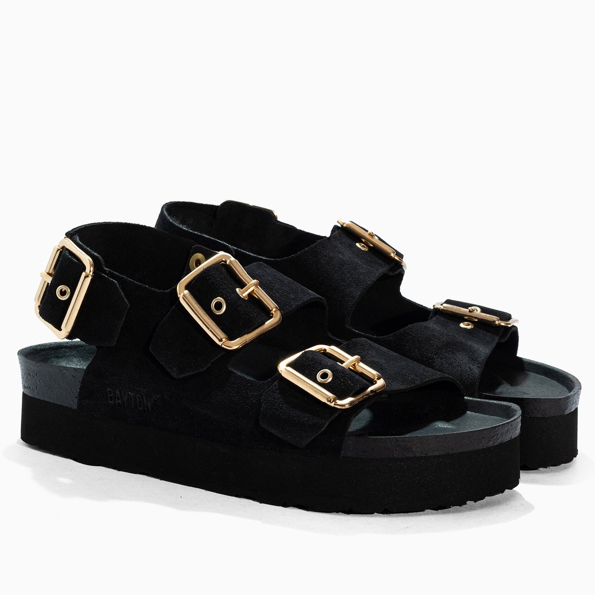 Sandales en cuir suédé ROSA black, BAYTON