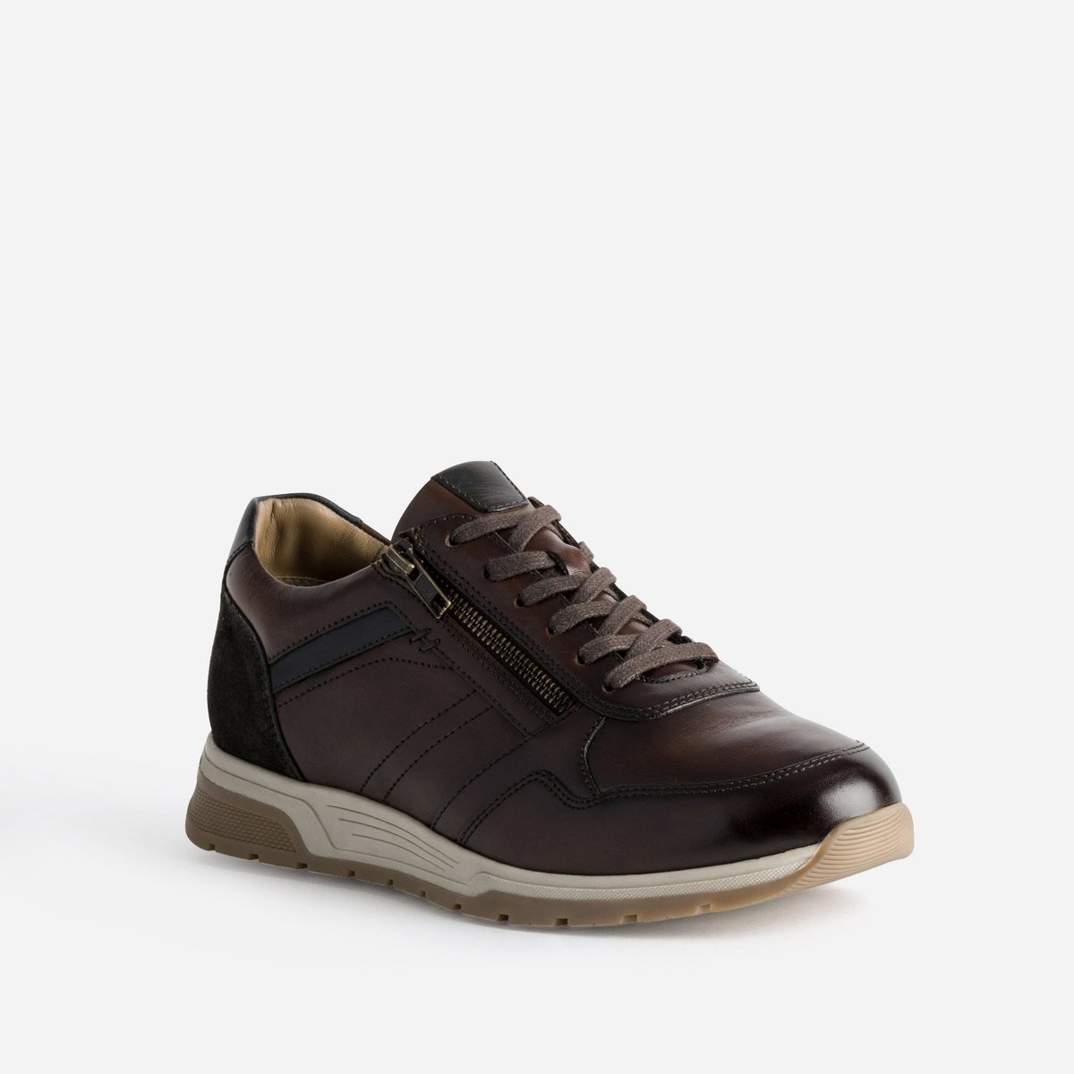 Basket en cuir PACIFIQUE marron, ERAM