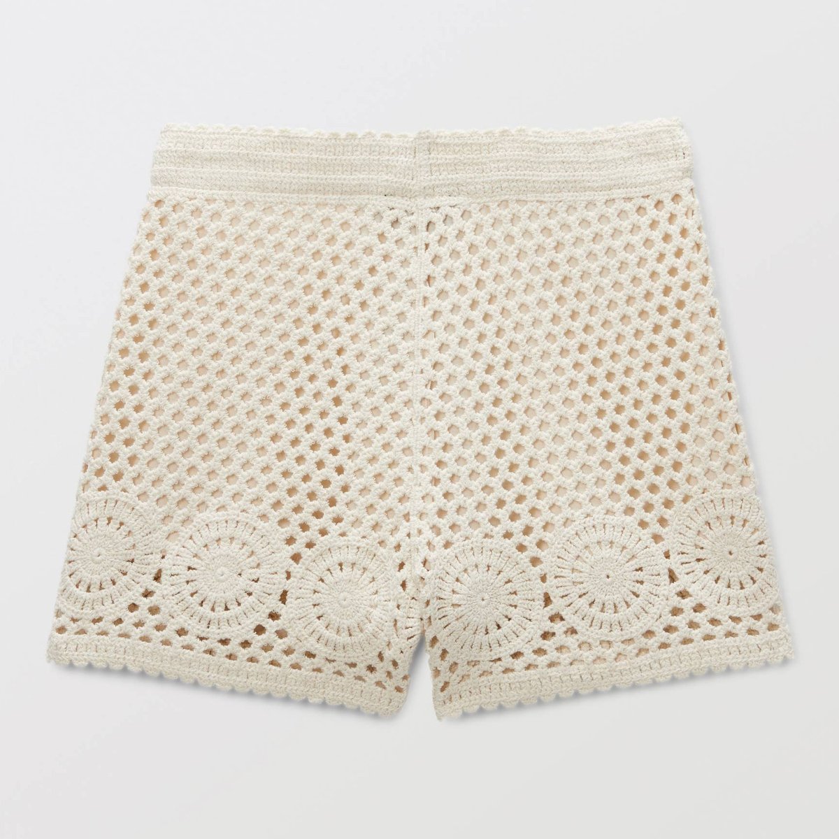 Short en crochet en coton amaretti, MONOPRIX