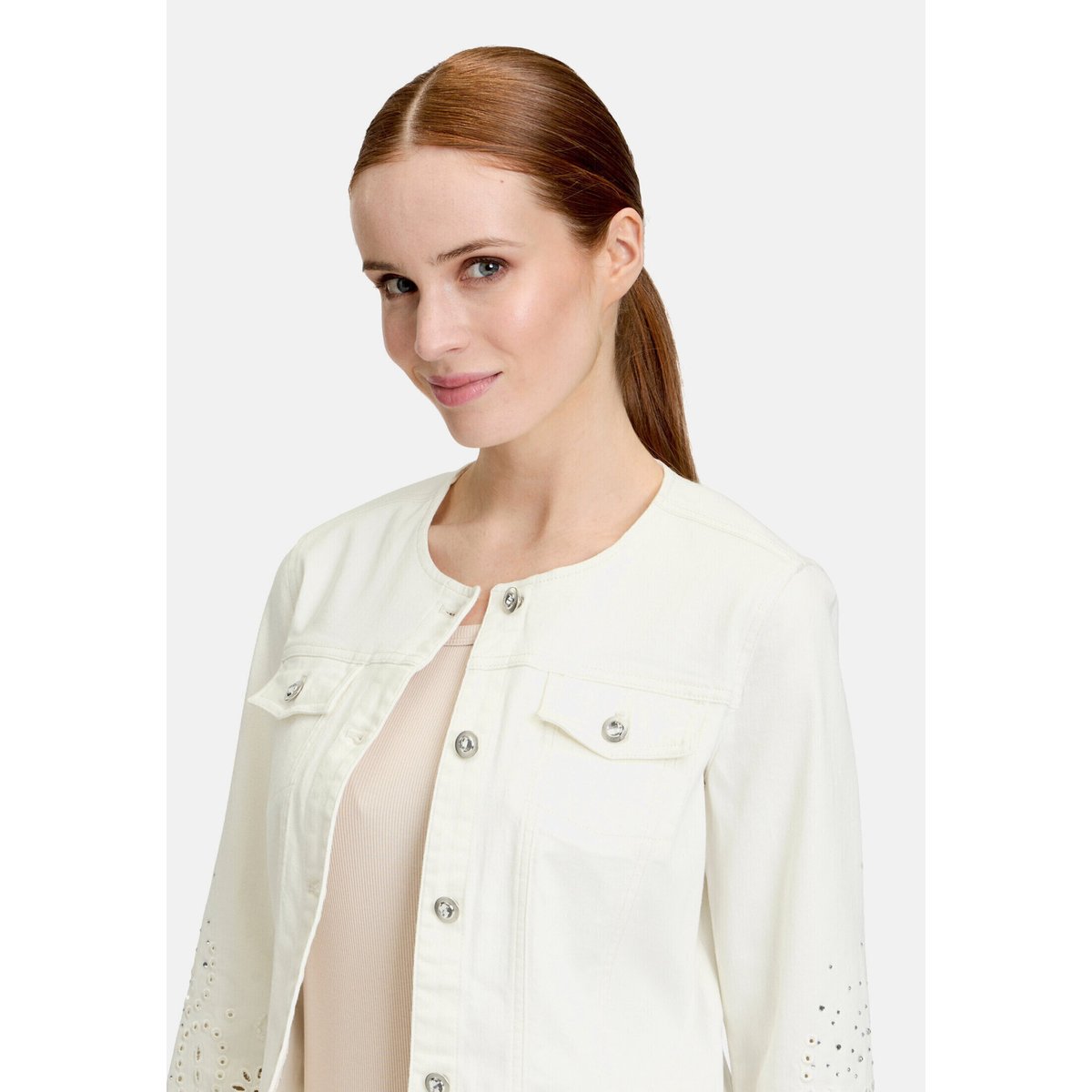 Veste en jean à manches 3/4 blanc, BETTY BARCLAY