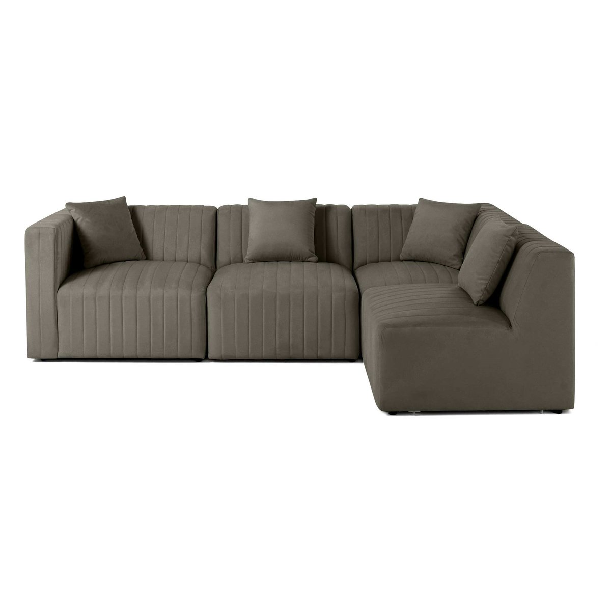 Canapé d'Angle droit 5 places - NOVA gris, BEST MOBILIER