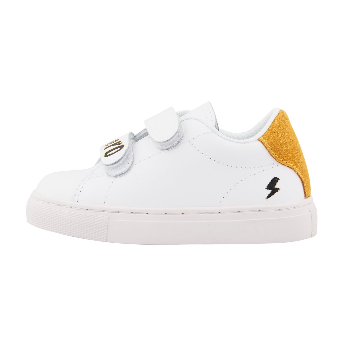 Baskets Enfant En Cuir Mini Edith Super Hero blanc, BONS BAISERS