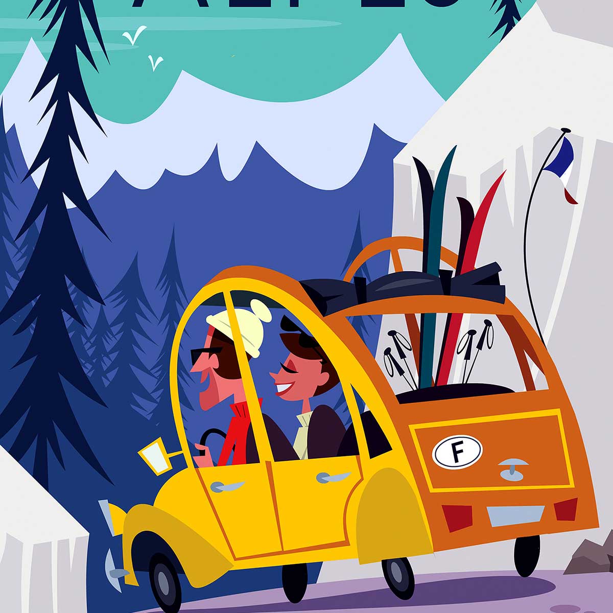 Tableau  sur la route des alpes tableau alu dibond, HEXOA