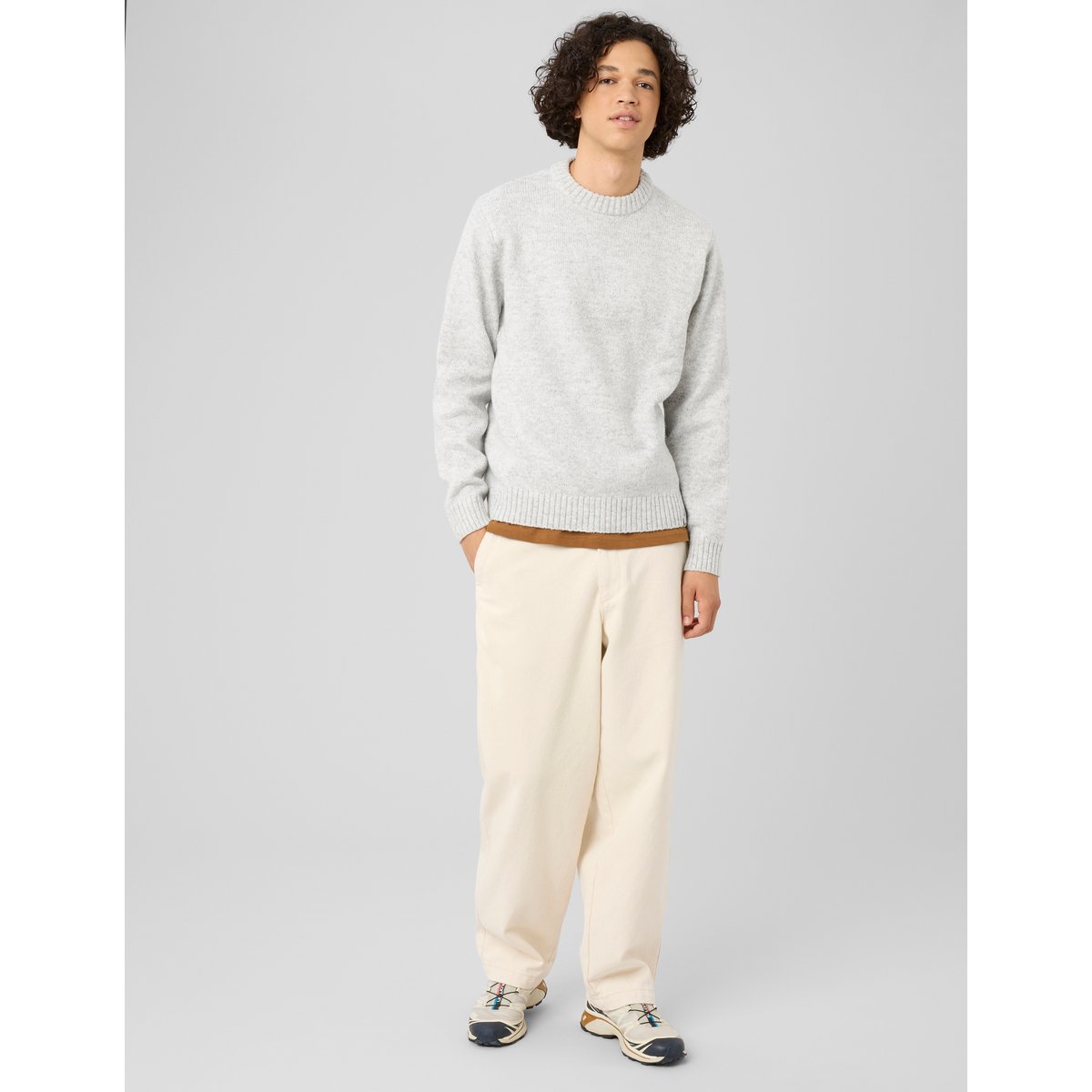 Pull mouliné gris clair, BZB