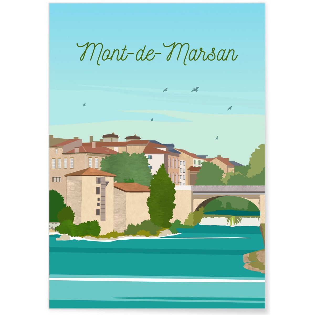 Affiche ville Mont-de-Marsan blanc, L'AFFICHERIE