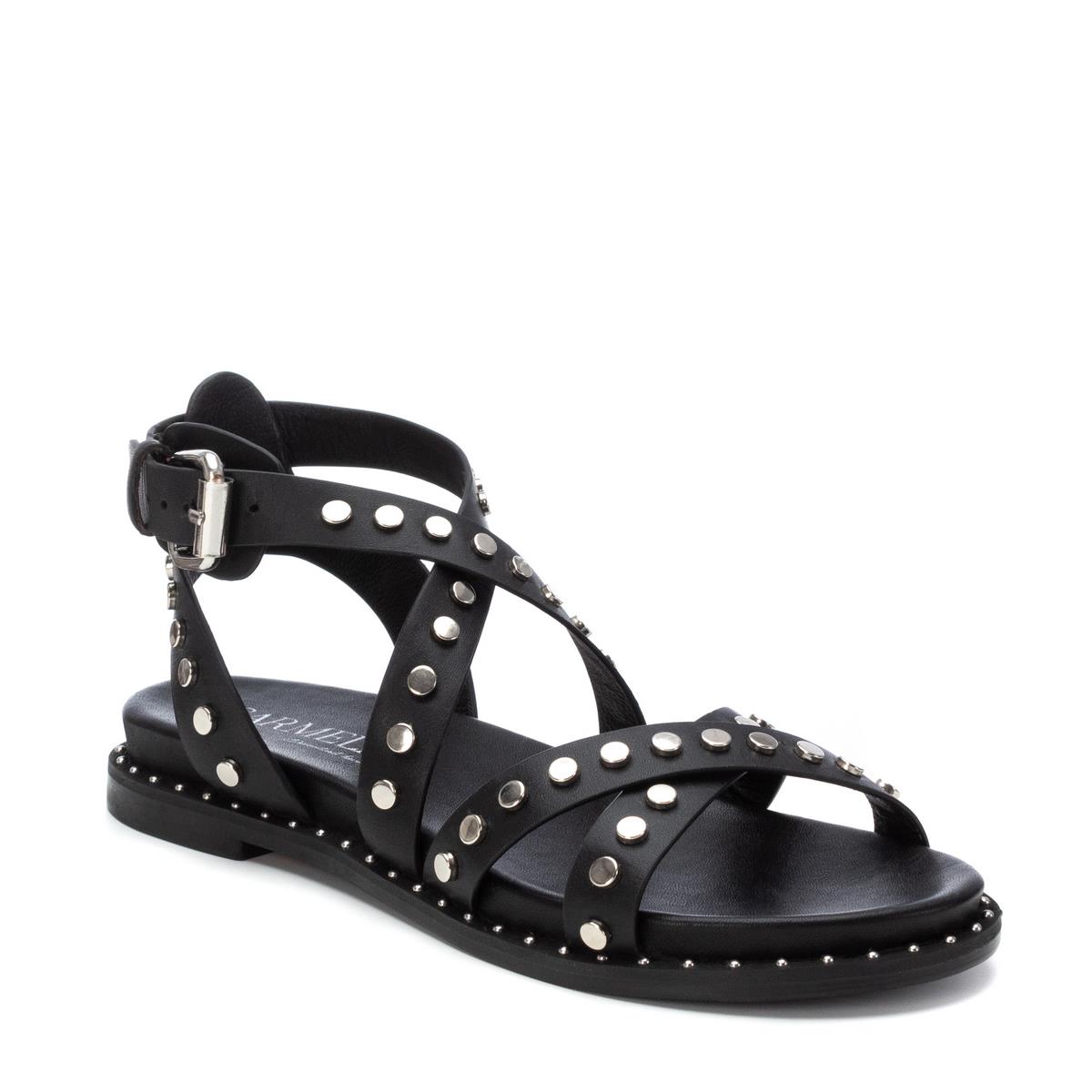 Sandale Plaine Boucle noir, CARMELA