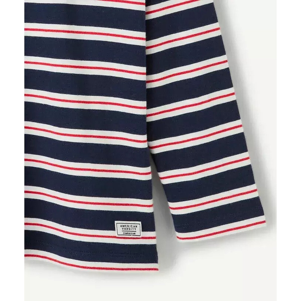 T-shirt maniche lunghe a righe rigato fondo blu, TAPE A L'OEIL