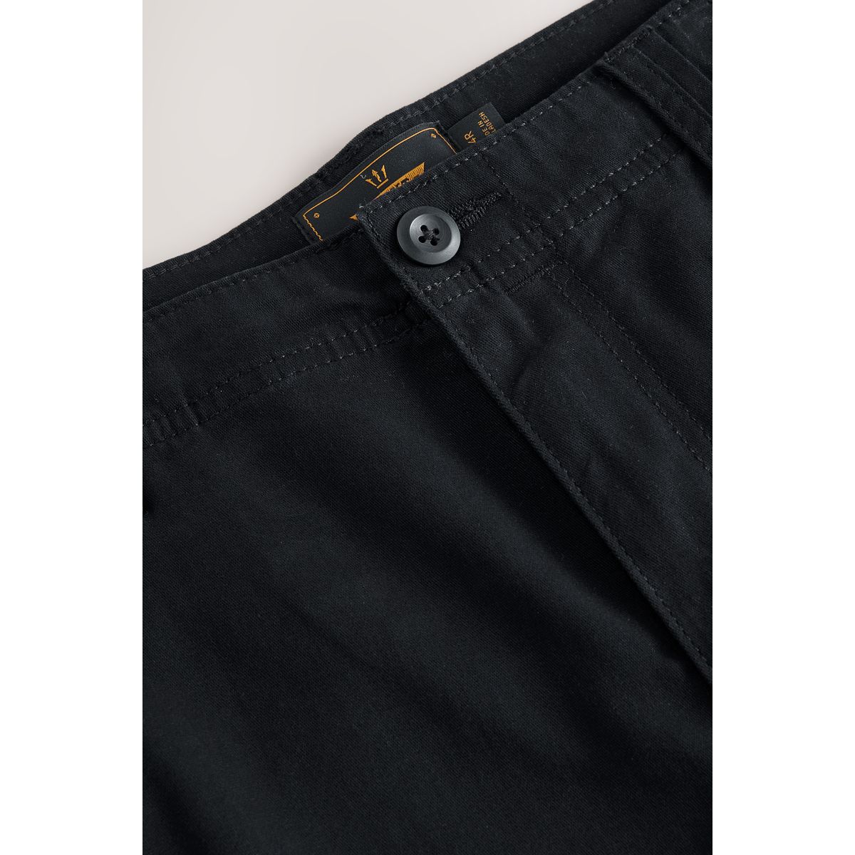 Pantalon cargo stretch en coton noir, NEXT