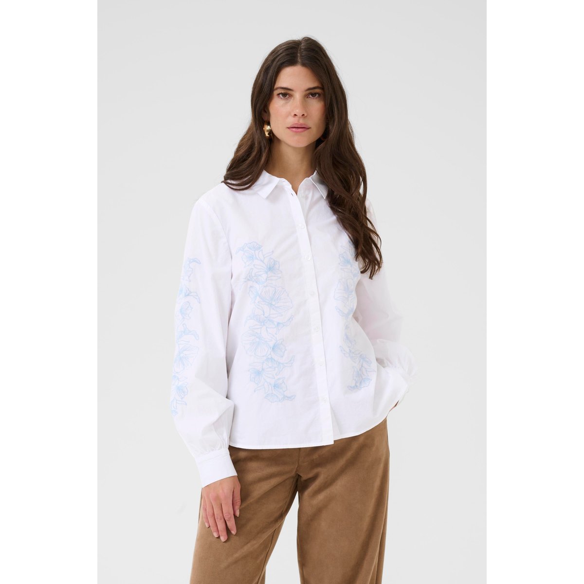 Chemise à manches longues blanc snow white, CREAM