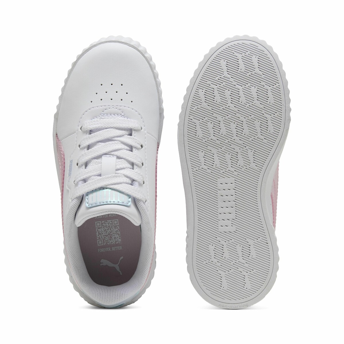 Baskets cuir Carina 3.0 Blurry Dreams blanc/rose, PUMA