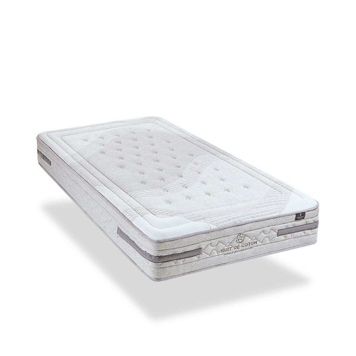 Ensemble Sérénade 180x200 cm Matelas Ressorts ensachés + Sommier Bois beige, BELLECOUR