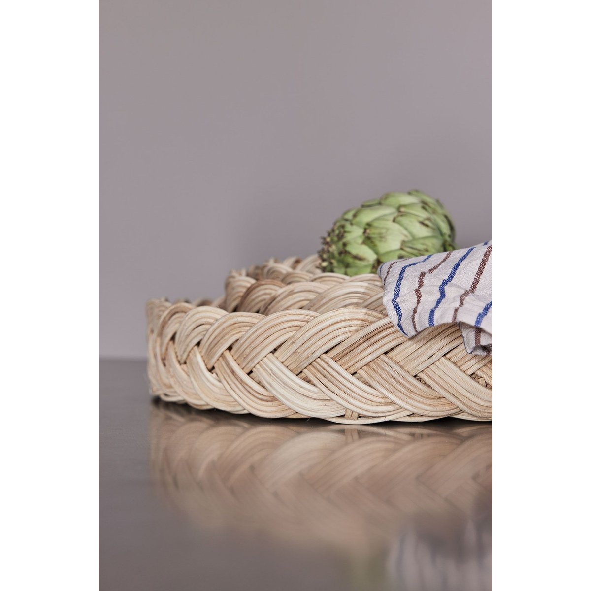Corbeille à pain en rotin à bords torsadés LIVING beige, OYOY LIVING DESIGN