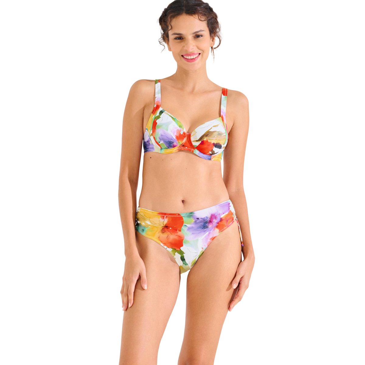 Bas maillot slip de bain côtés réglables ROMA blanc, LISCA