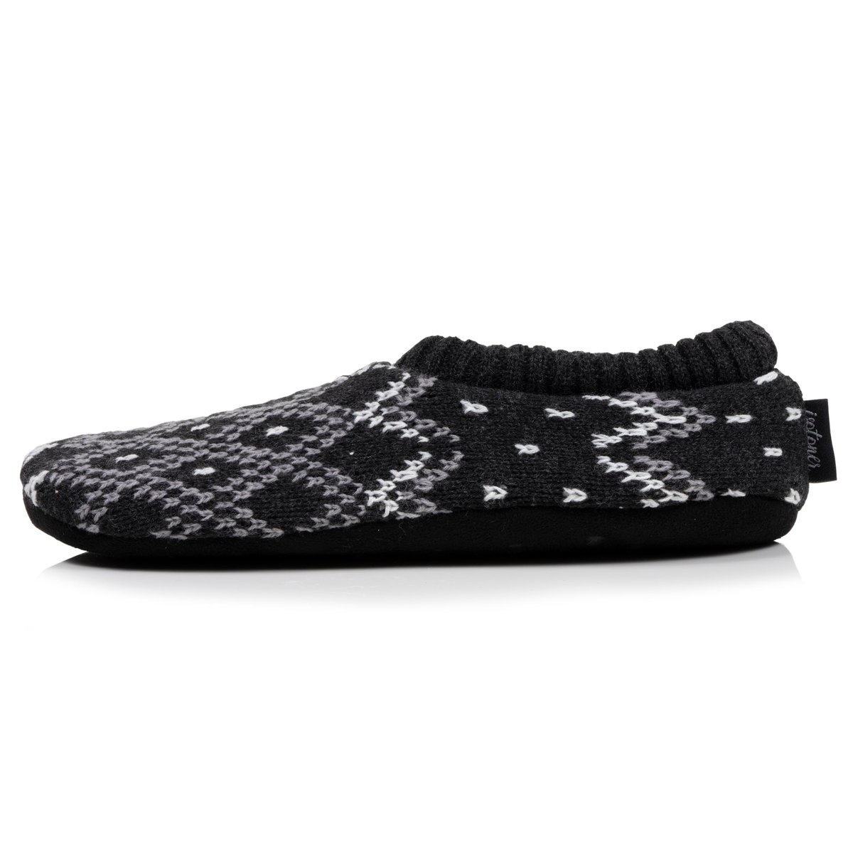 Chaussettes d'intérieur maille jacquard, picots antidérapants gris, ISOTONER