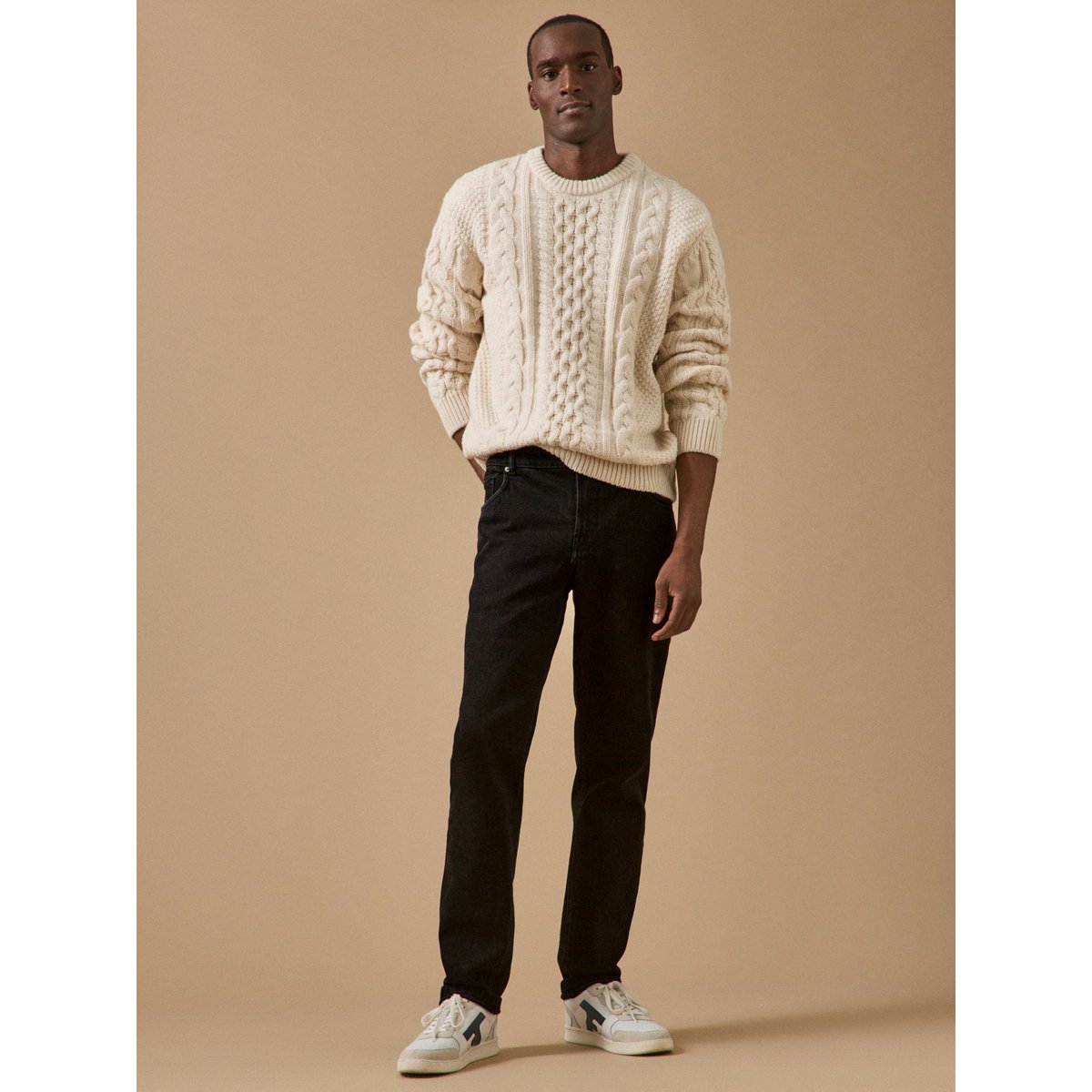 Jean regular coton biologique denim noir, CYRILLUS