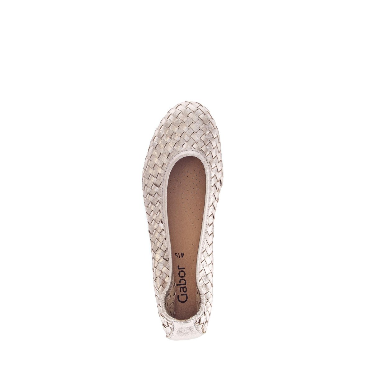 Ballerines en cuir à talon décroché doré, GABOR
