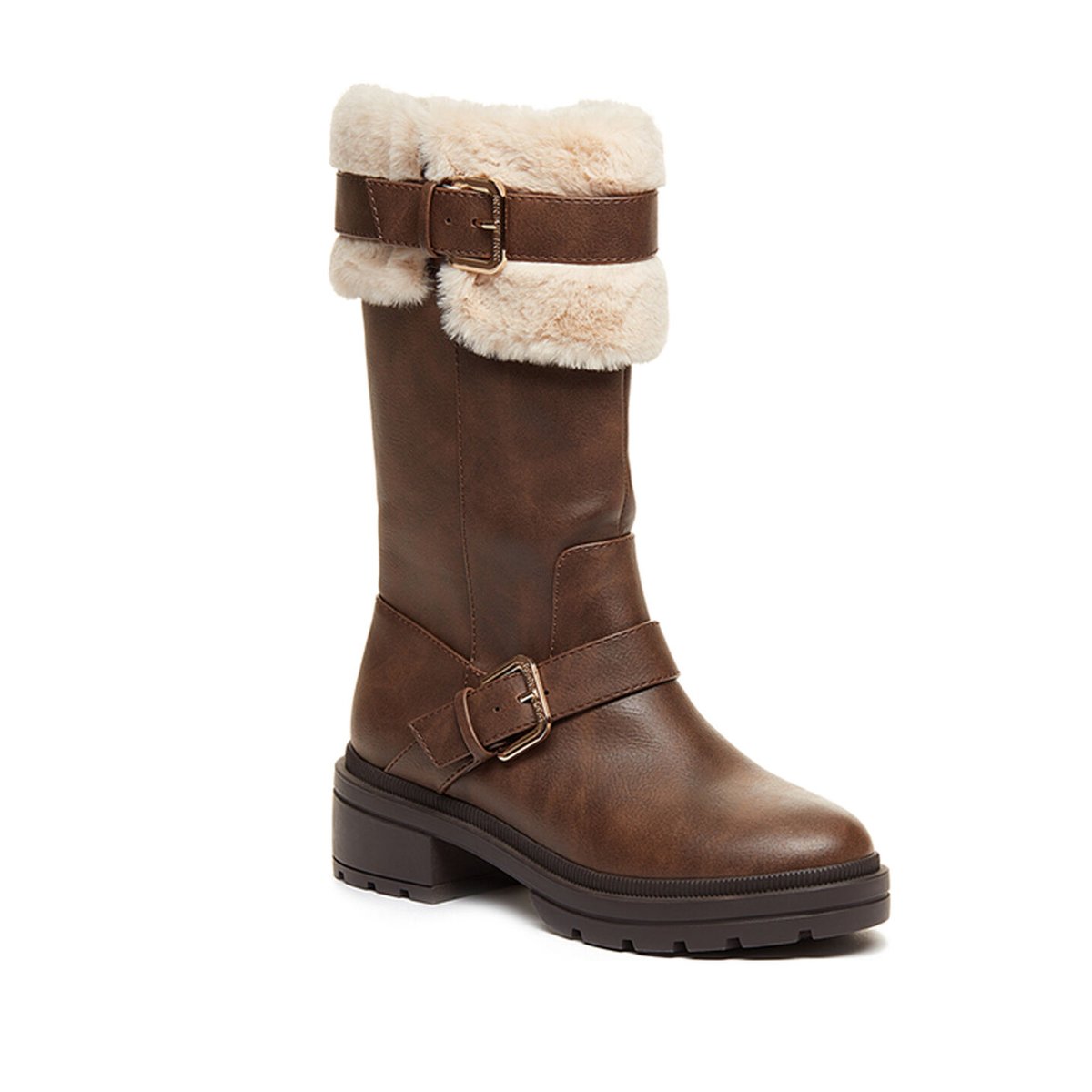 Bottes hauteur genoux à boucle et zip IGLOO marron, ROCKET DOG