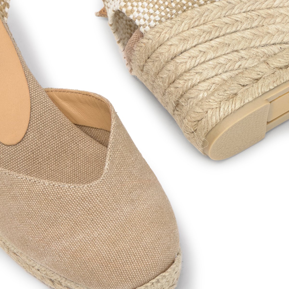 Espadrilles compensées à plateforme tressée CHIARITA LIGHT PLATFORM sable, CASTANER