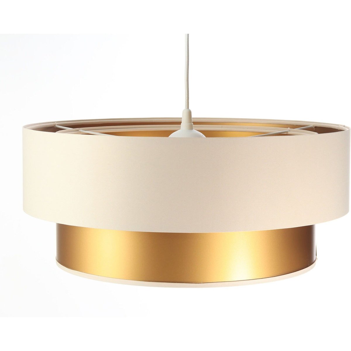 Suspension en tissu, DUO ÉLÉGANT crême et doré satiné et brillant, BPS KONCEPT