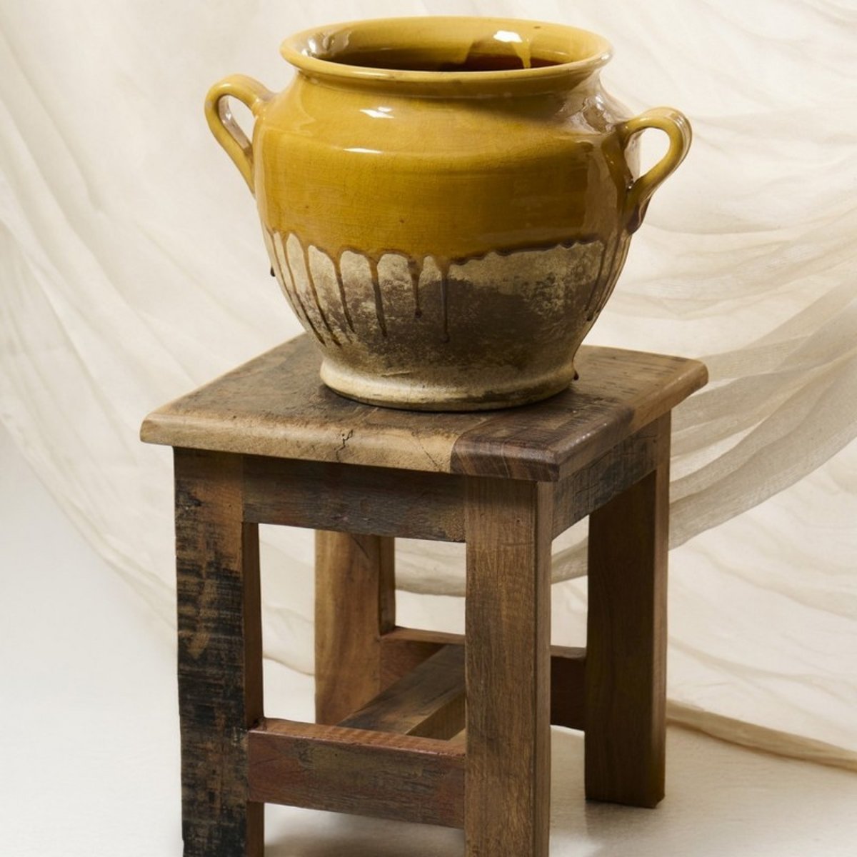 Tabouret bois rustique recyclé bois foncé, IB LAURSEN