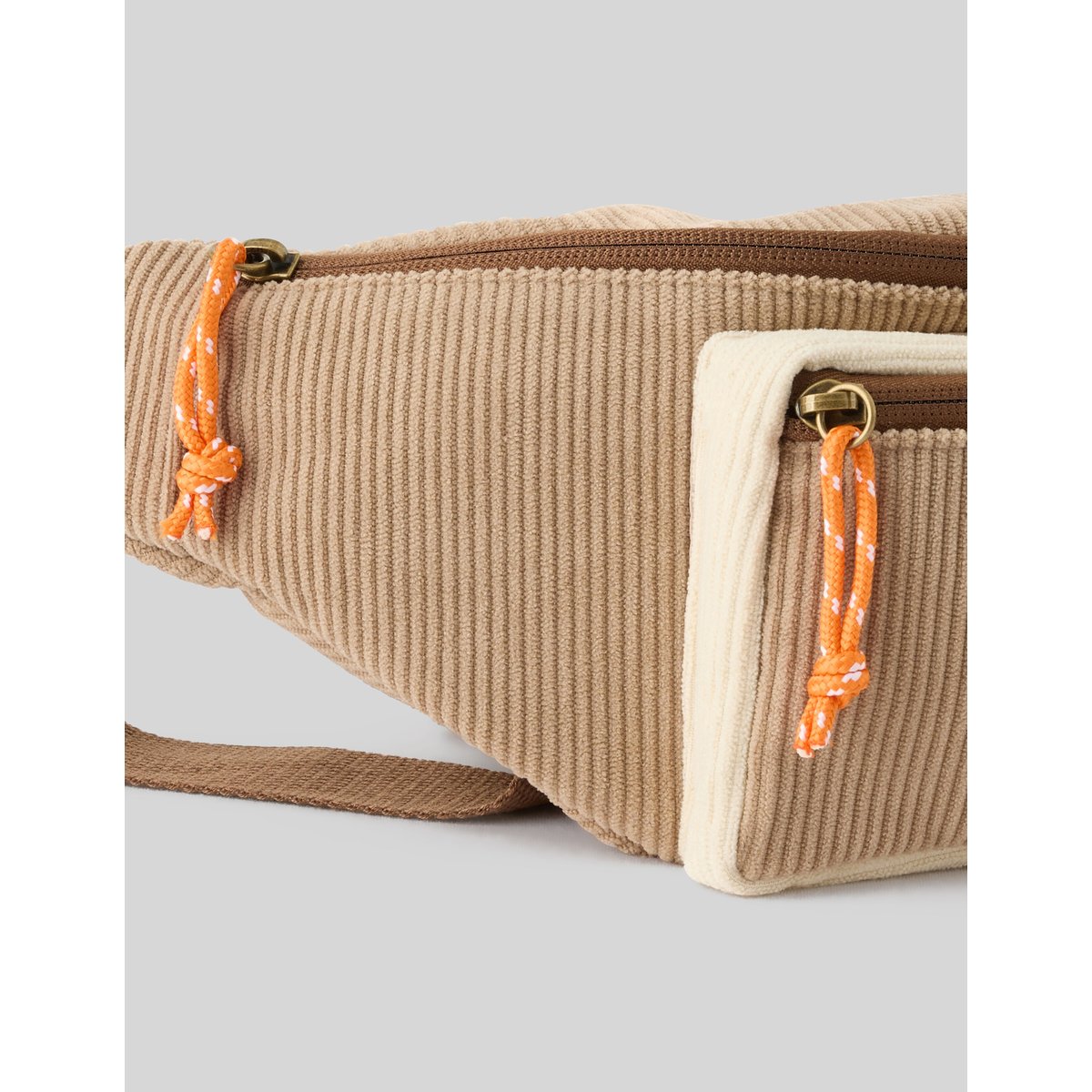 Sac banane côtelé marron, BZB