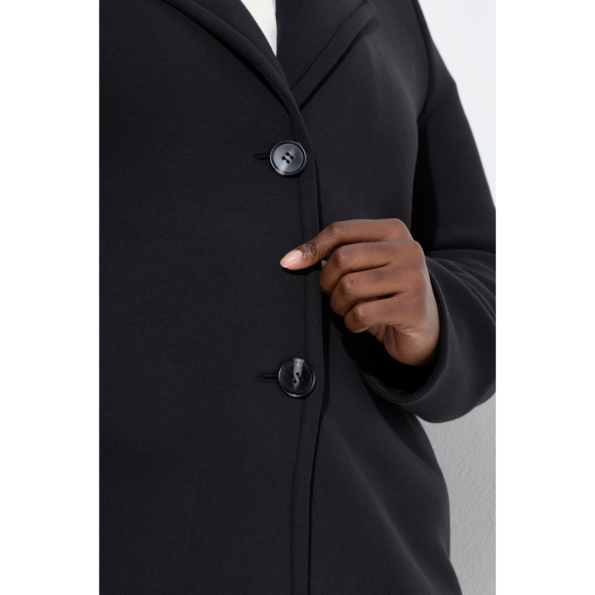 Manteau en tissu Scuba noir, ULLA POPKEN