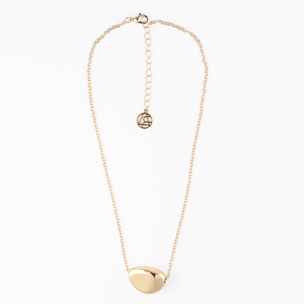 Collier pendentif galet - Collection Recyclée doré, BALABOOSTE
