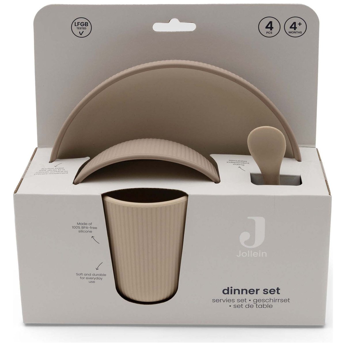 Coffret repas en silicone beige, marron, JOLLEIN
