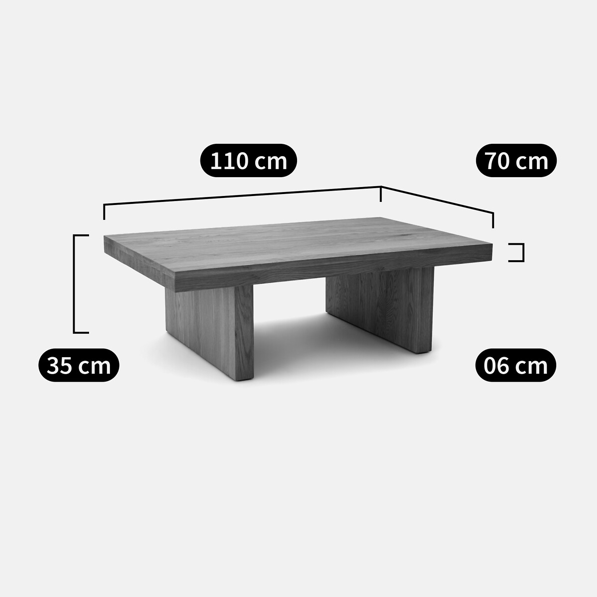 Mesa de centro de roble macizo, Vova roble, LA REDOUTE INTERIEURS