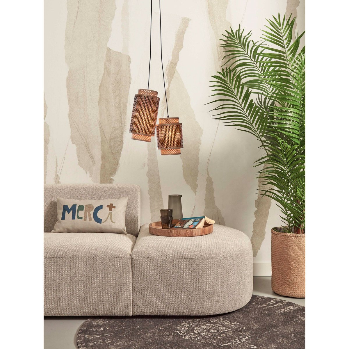 Suspension Bambou BHUTAN naturel, GOOD & MOJO