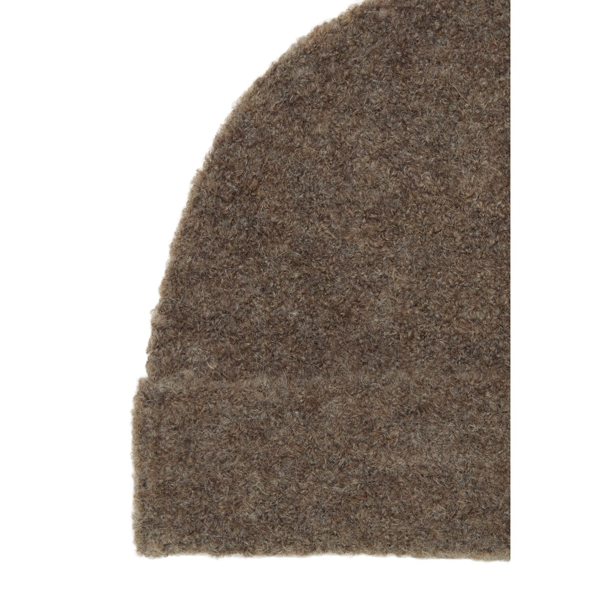 Bonnet bouclé en mélange de laine vierge et de laine d'alpaga taupe, MARC O'POLO
