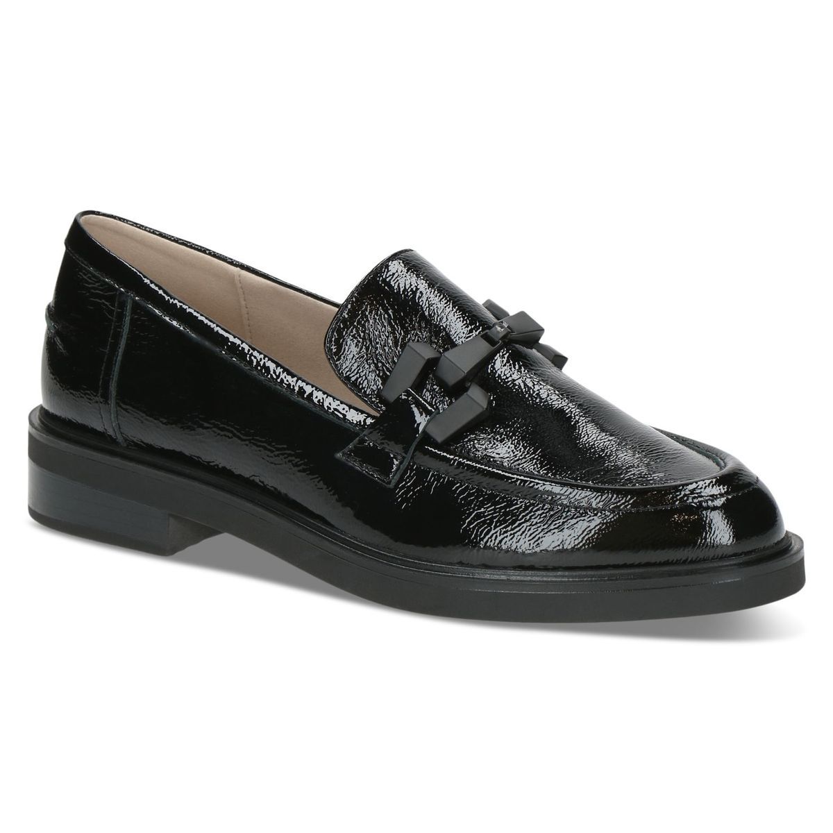 Slipper en cuir noir mat, CAPRICE
