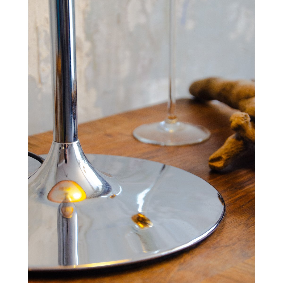Lampe circulaire en bois Julia N°901 - Bon état bois foncé, DEBONGOUT