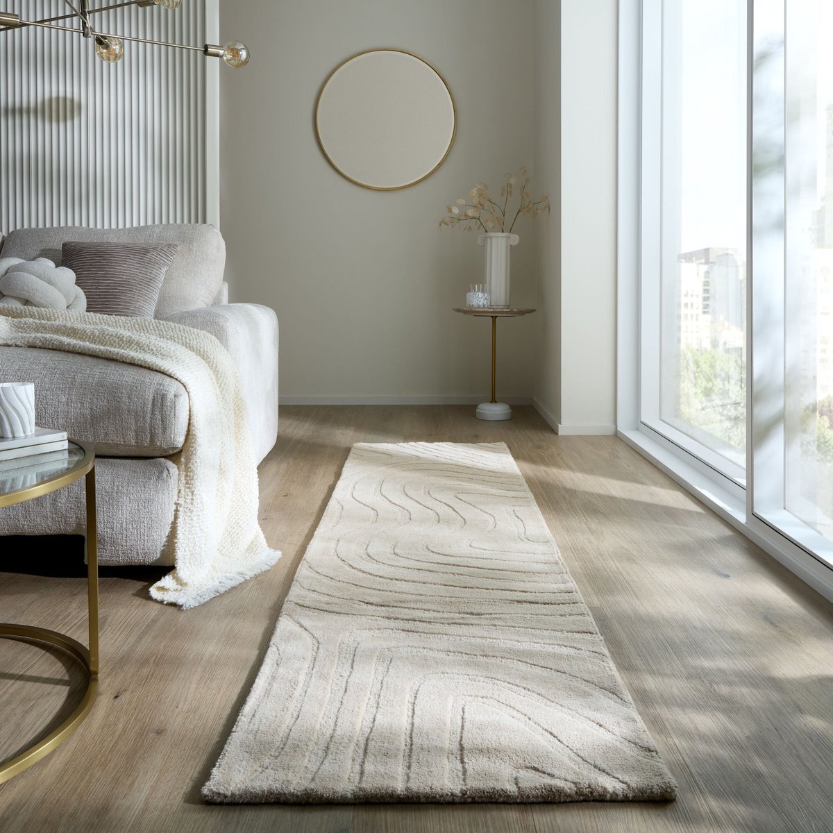 Tapis pure laine tufté main ALLAY beige, NOVATREND