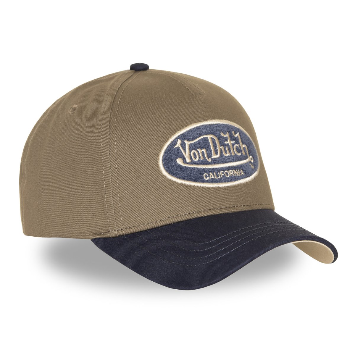 Casquette Baseball Terry taupe/bleu marine/beige, VON DUTCH
