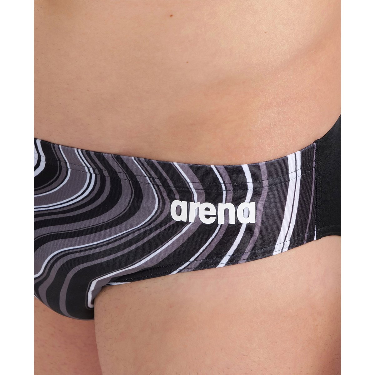 Slip de bain Marbled black-black multi, ARENA