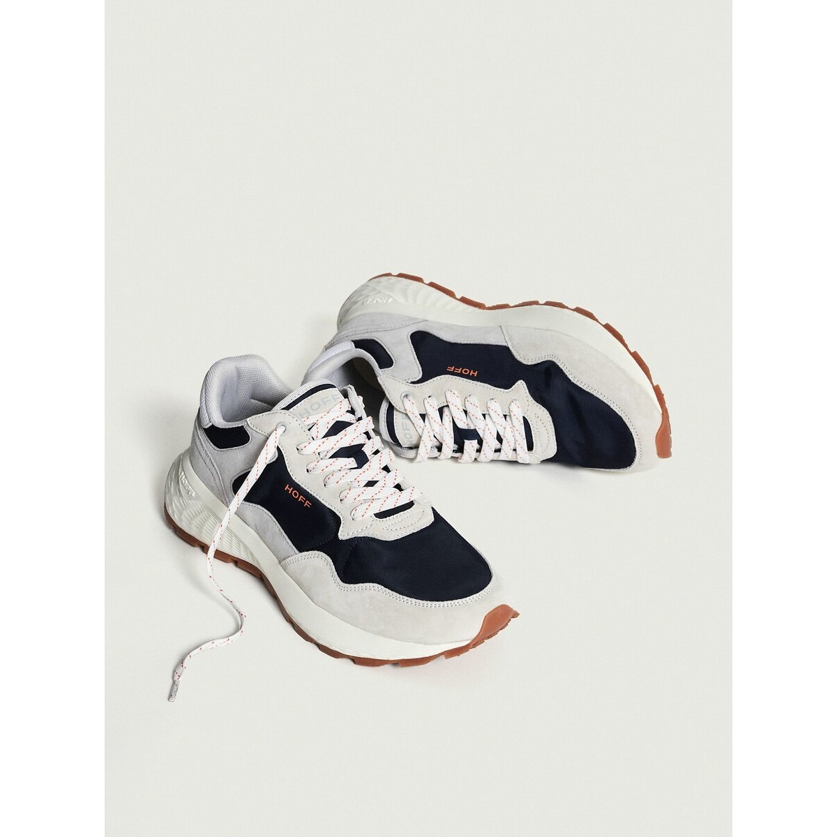 Sneakers in leer blauw, HOFF