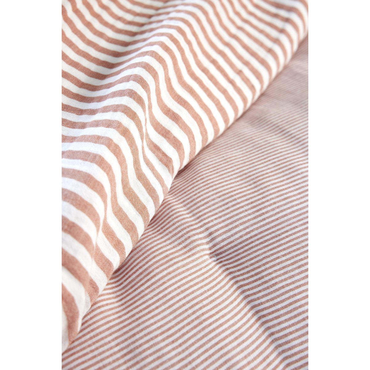 Bout de lit 90 x 200 cm en gaze de coton Romie a rayure orange, EDEN