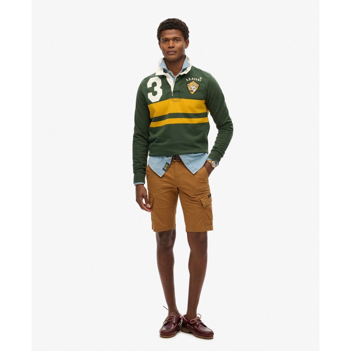Short Cargo Organic Coupe Décontractée marron denim co tobacco, SUPERDRY